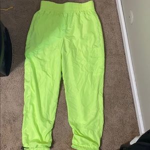 neon green/yellow pants